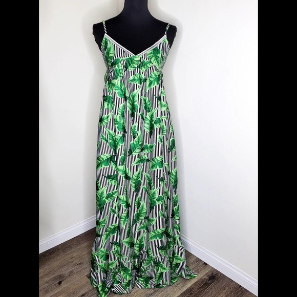 Byegreis Celeste Green Print Maxi Dress